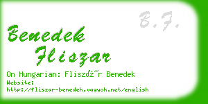 benedek fliszar business card